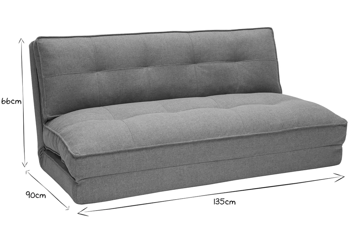 Chauffeuse 2 places convertible en tissu terracotta SALLY