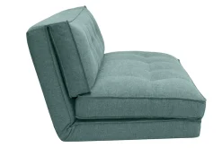 Chauffeuse 2 places convertible en tissu vert de gris SALLY