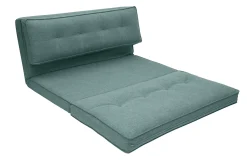 Chauffeuse 2 places convertible en tissu vert de gris SALLY