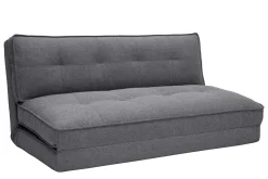 Chauffeuse 2 places convertible en tissu gris SALLY