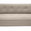 Chauffeuse 2 places convertible en tissu taupe SALLY
