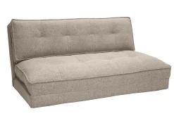 Chauffeuse 2 places convertible en tissu taupe SALLY