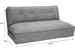 Chauffeuse 2 places convertible en tissu taupe SALLY