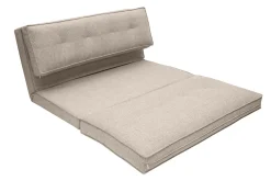 Chauffeuse 2 places convertible en tissu taupe SALLY