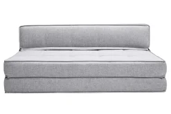 Chauffeuse 2 places convertible en tissu gris clair KATY