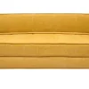 Chauffeuse 2 places convertible en tissu effet velours jaune moutarde KATY