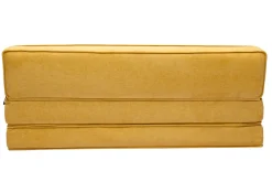 Chauffeuse 2 places convertible en tissu effet velours jaune moutarde KATY