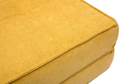Chauffeuse 2 places convertible en tissu effet velours jaune moutarde KATY