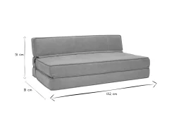 Chauffeuse 2 places convertible en tissu effet velours jaune moutarde KATY