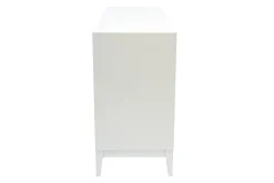 Commode blanche mat et métal doré 6 tiroirs L120 cm GIANA