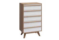 Commode chiffonnier - semainier scandinave 5 tiroirs L60 cm HELIA
