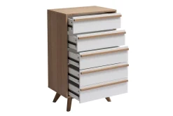 Commode chiffonnier - semainier scandinave 5 tiroirs L60 cm HELIA