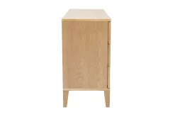 Commode en bois clair chêne 6 tiroirs L120 cm FREDDY