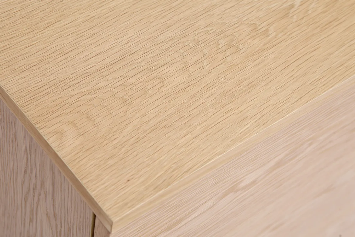 Commode en bois clair chêne 6 tiroirs L120 cm FREDDY