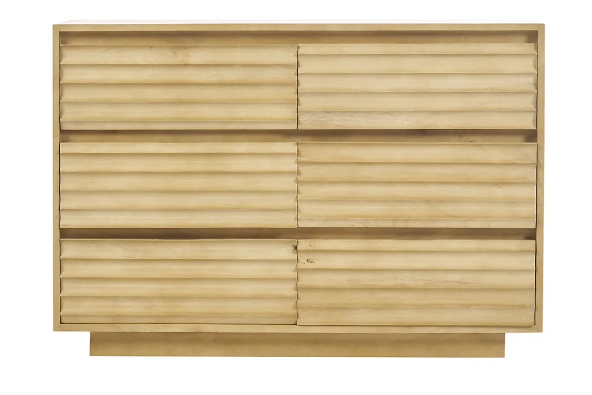 Commode en bois manguier massif 6 tiroirs L110 MATCHA