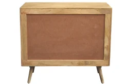 Commode en bois manguier massif et cannage rotin 3 tiroirs L90 cm ACANGE
