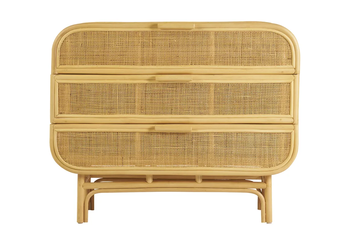 Commode en rotin 3 tiroirs L100 cm LUWAK