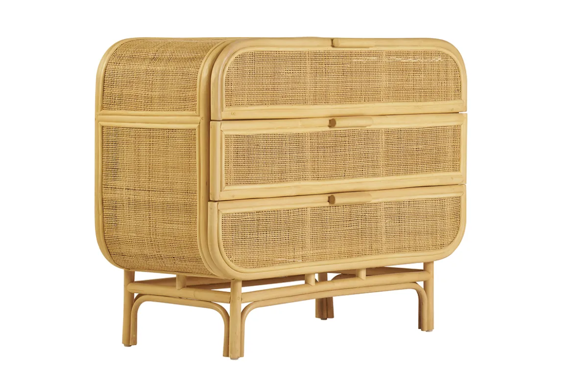 Commode en rotin 3 tiroirs L100 cm LUWAK