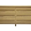 Commode finition bois chêne 6 tiroirs L140 cm YSEULT