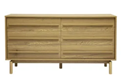 Commode finition bois chêne 6 tiroirs L140 cm YSEULT