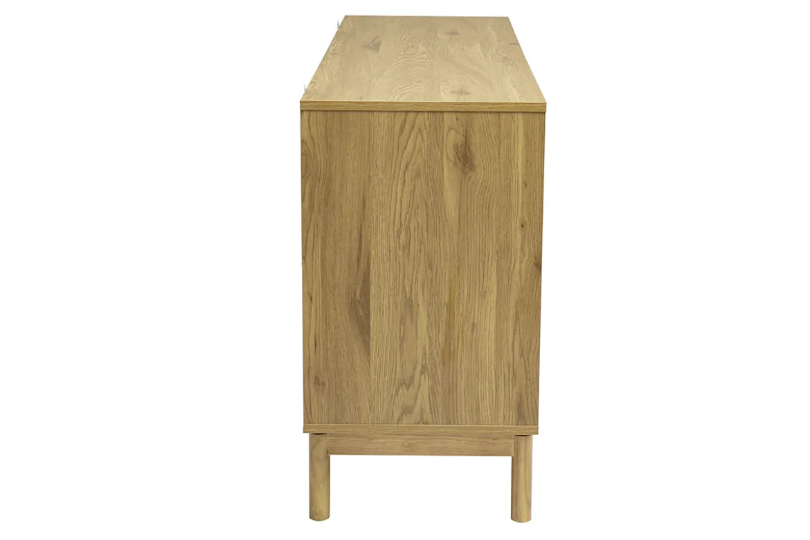 Commode finition bois chêne 6 tiroirs L140 cm YSEULT