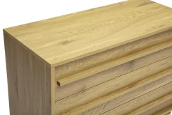 Commode finition bois chêne 3 tiroirs L90 cm YSEULT