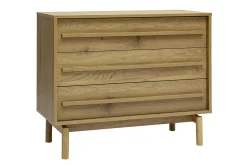 Commode finition bois chêne 3 tiroirs L90 cm YSEULT