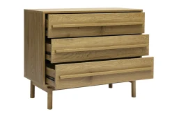 Commode finition bois chêne 3 tiroirs L90 cm YSEULT