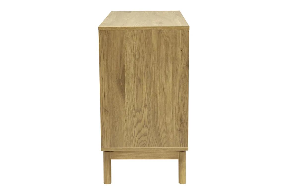 Commode finition bois chêne 3 tiroirs L90 cm YSEULT