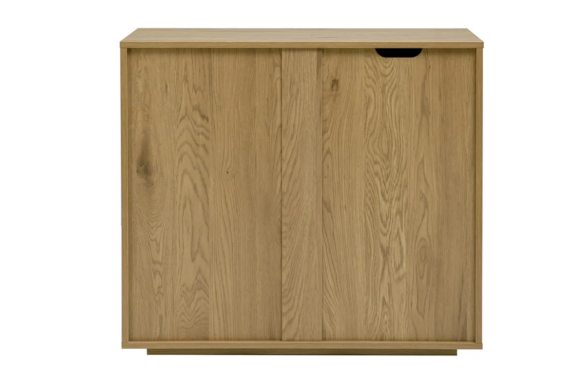 Commode finition bois clair chêne 3 tiroirs L90 cm LOTHAIRE
