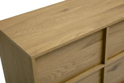 Commode finition bois clair chêne 3 tiroirs L90 cm LOTHAIRE