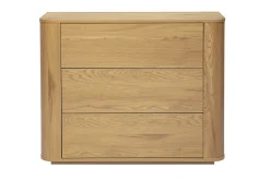 Commode finition bois clair chêne 3 tiroirs L100 cm NEGAN