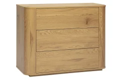Commode finition bois clair chêne 3 tiroirs L100 cm NEGAN