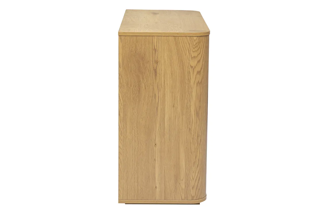 Commode finition bois clair chêne 3 tiroirs L100 cm NEGAN