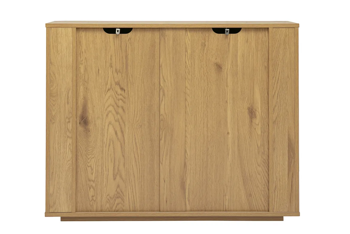 Commode finition bois clair chêne 3 tiroirs L100 cm NEGAN