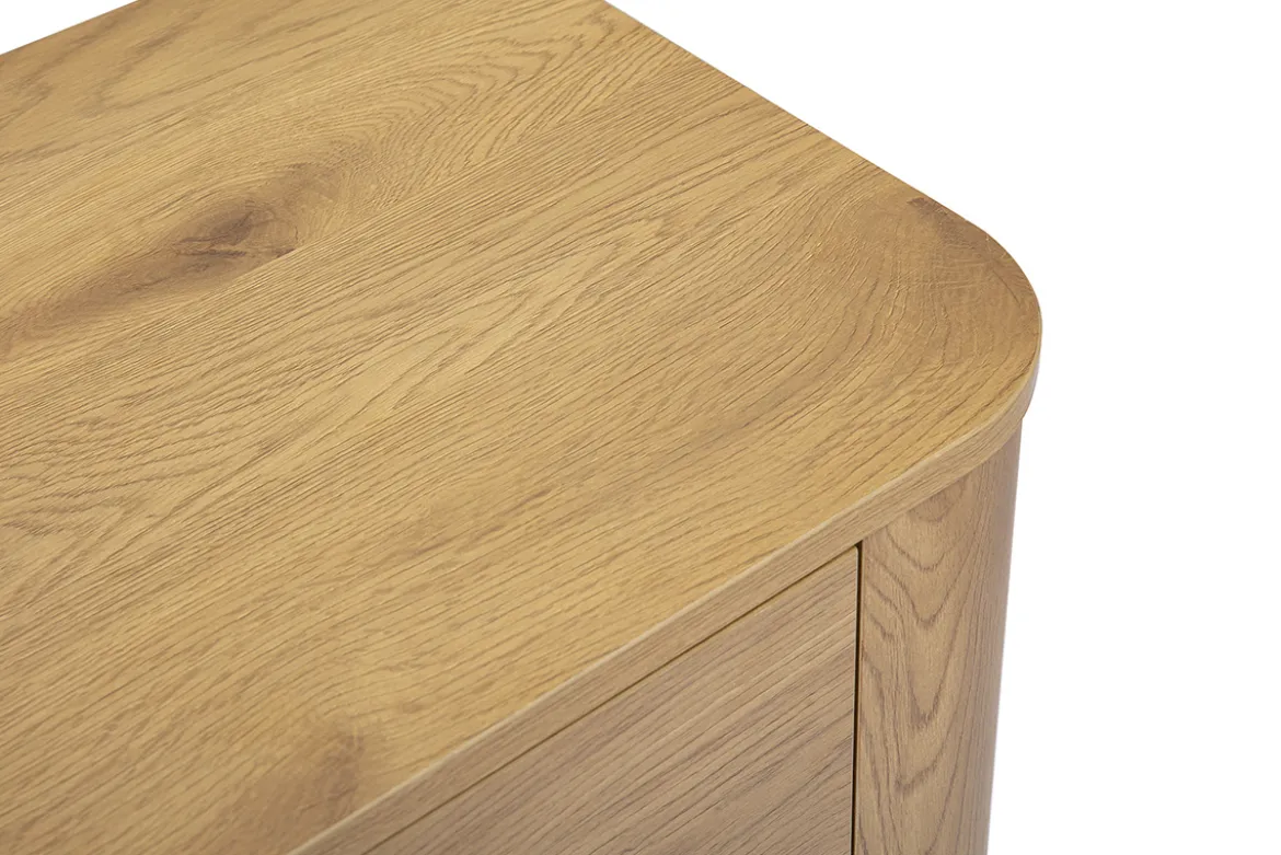 Commode finition bois clair chêne 3 tiroirs L100 cm NEGAN