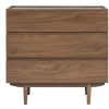 Commode finition bois foncé noyer 3 tiroirs L80 cm SANAA
