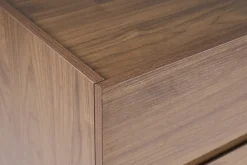 Commode finition bois foncé noyer 3 tiroirs L80 cm SANAA