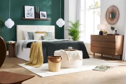 Commode finition bois foncé noyer 6 tiroirs L120 cm SANAA