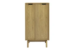 Commode haute finition bois chêne 5 tiroirs L60 cm YSEULT
