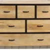 Commode industrielle en bois manguier massif et métal noir 6 tiroirs L99 cm INDUSTRIA