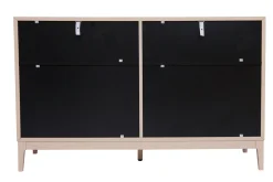 Commode rose poudré et métal doré 6 tiroirs L120 cm GIANA