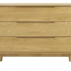 Commode scandinave bois clair chêne 3 tiroirs L90 cm FELIX