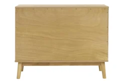 Commode scandinave bois clair chêne 3 tiroirs L90 cm FELIX