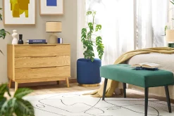 Commode scandinave bois clair chêne 3 tiroirs L90 cm FELIX