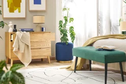 Commode scandinave bois clair chêne 3 tiroirs L90 cm FELIX