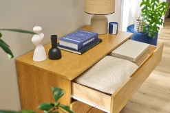Commode scandinave bois clair chêne 3 tiroirs L90 cm FELIX