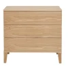 Commode scandinave en bois clair chêne 3 tiroirs L80 cm FREDDY