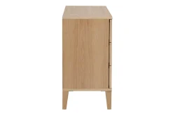 Commode scandinave en bois clair chêne 3 tiroirs L80 cm FREDDY