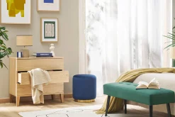 Commode scandinave en bois clair chêne 3 tiroirs L80 cm FREDDY